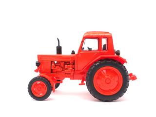 toy tractor on a white background