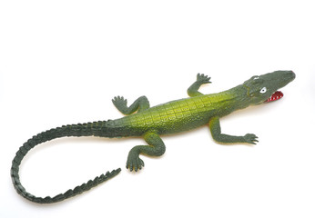 Fototapeta premium toy crocodile on a white background