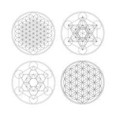 Metatrons Cube and Flower of life.