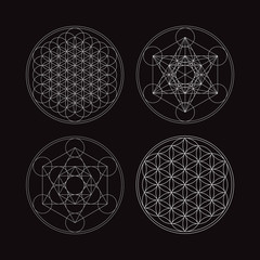 Metatrons Cube and Flower of life.