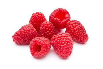 Raspberry isolated on the white background.