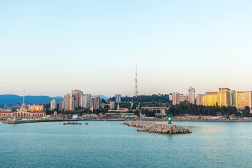 Fototapeta premium Seaside pier of the city