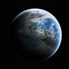 Fototapeta na wymiar View of the planet Earth in space