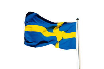 Flag of Sweden isolated on the white background, national patriotic symbol