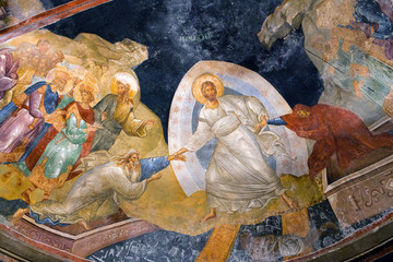 The Anastasis fresco in the Kariye Church in Istanbul, Turkey