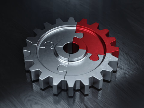Gear puzzle - business teamwork and partnership concept