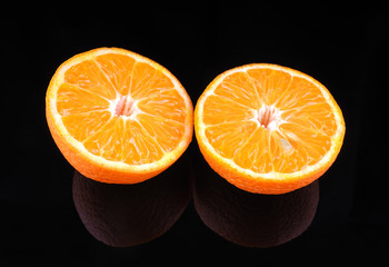 orange on a black background