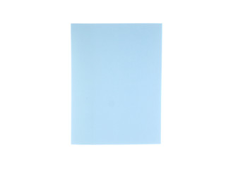 blue paper for notes on a white background