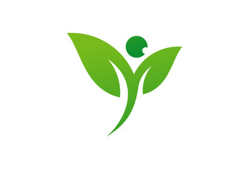 Leaf People Logo Vector 