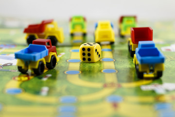 Children's board game with cars
