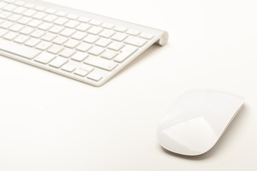 Mouse and Keyboard on white background