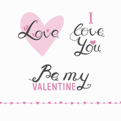 Fototapeta na wymiar Valentine's day lettering