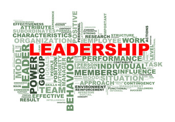 Fototapeta premium Leadership wordcloud word tags