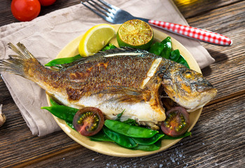 Grilled sea bream fish 