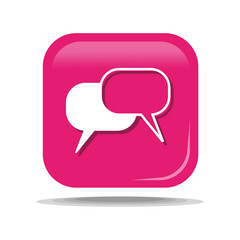 Flat Icon of dialog. Isolated on pink background. Modern vector illustration for web and mobile.