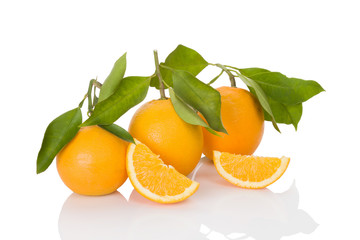 Delicious oranges isolated on white.