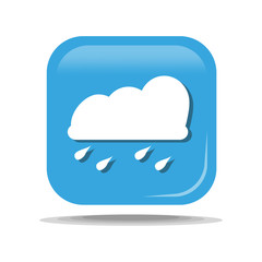 Flat Icon of rain cloud. Isolated on blue background. Modern vector illustration for web and mobile.