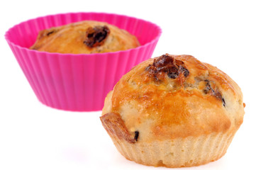 Scone dans un moule en silicone et scone démoulé