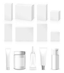 Realistic vector Tubes, Jar And Package.