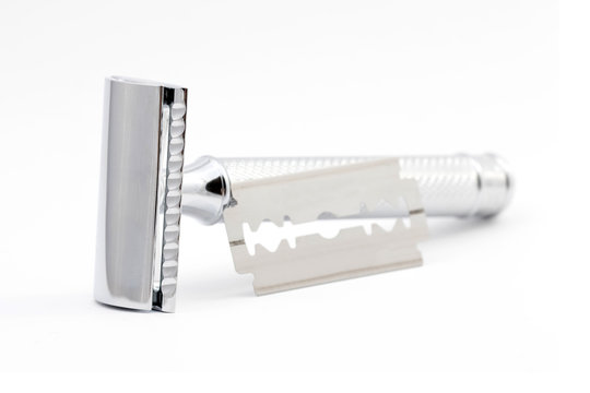 Safety Razor On White