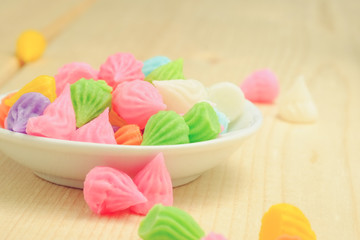 Aalaw thai candy dessert with filter effect retro vintage style