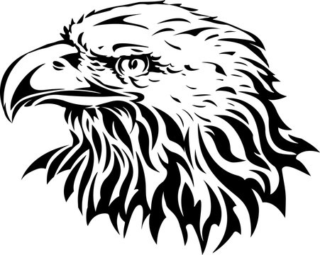silhouette of eagle head