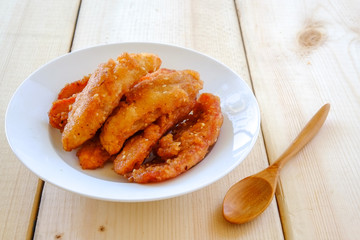 Thai snack sweetened fried banana fritters
