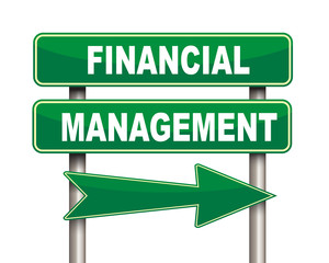 Financial management green road sign