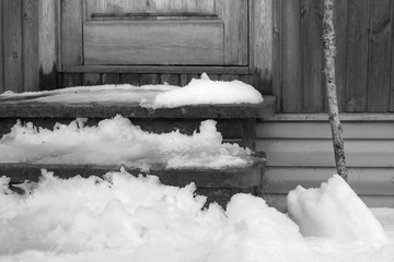 Snow Melting Near Door