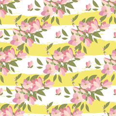 Floral magnolia retro vintage background