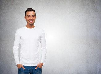 Man wearing a blank shirt