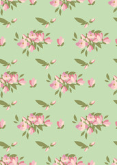 Fototapeta na wymiar Floral magnolia retro vintage background