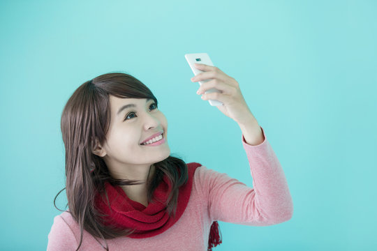 Young woman take a selfie
