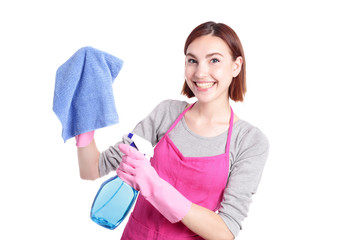woman mother cleaning
