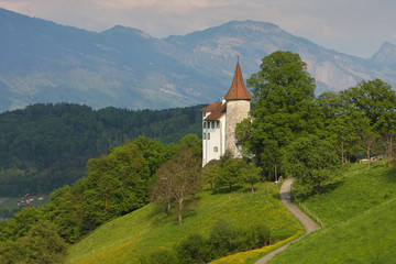 Castle at Alps, Switzerland
