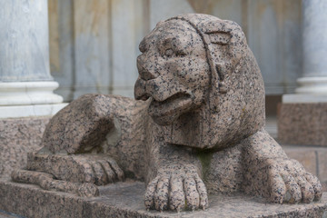 Lion figure in Petergof, Russia