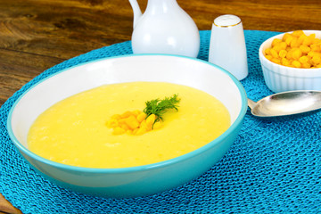 Soup of Mashed Potato with Corn