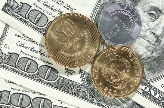 dollar and colones money