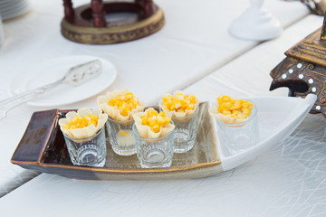 close view on Homemade golden corn with butter