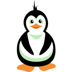 Penguin. Vector Image. Graphic arts.