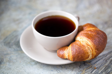 fresh croissants with jam for breakfast