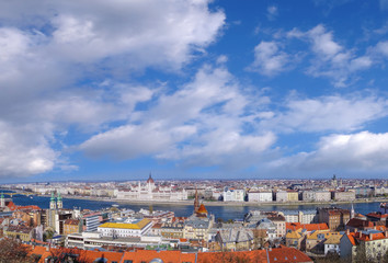 Fototapeta na wymiar Panorama of Budapest in Hungary