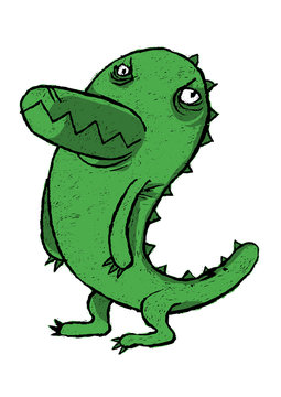funny gator. coloring linocut effect