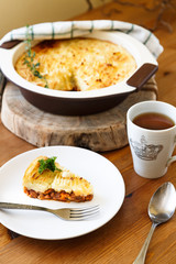 shepherd's or traditional cottage pie with tea