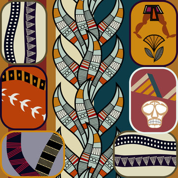 Abstract seamless tribal pattern. Vector illustration.