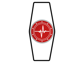 Smart watches, fitness tracker. Icon isolated on white background. Minimalistic.