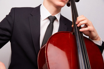 young man with a cello