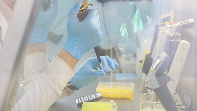 Laboratory workplace for DNA test