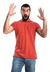 Naklejka premium frustrated handsome man