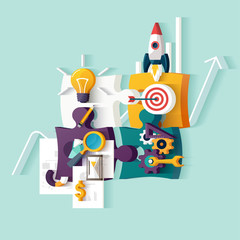 Start up concept. Flat illustration.